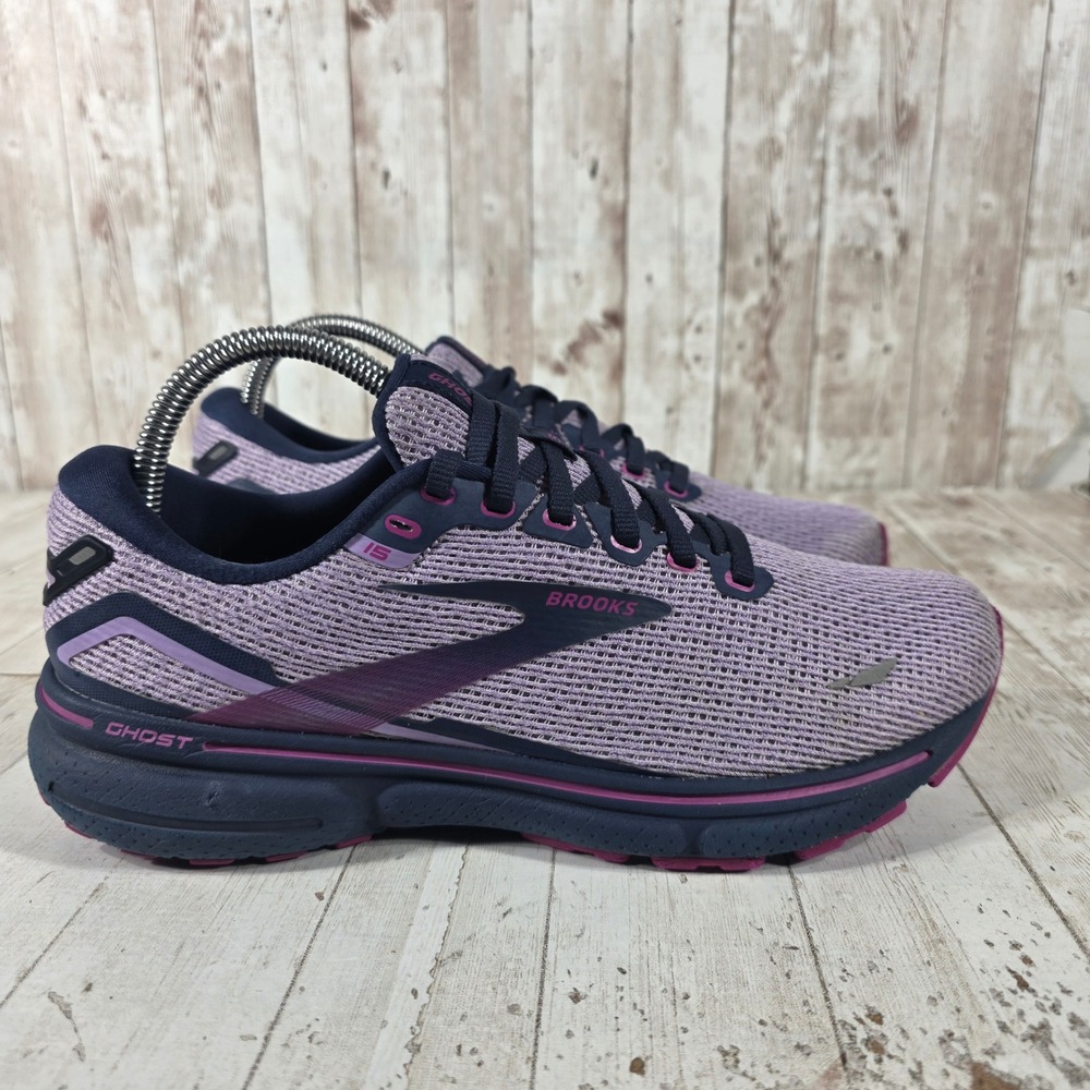 Brooks Ghost 15 Womens Running Shoes Purple Navy Pink 1203801B592 Size 8.5